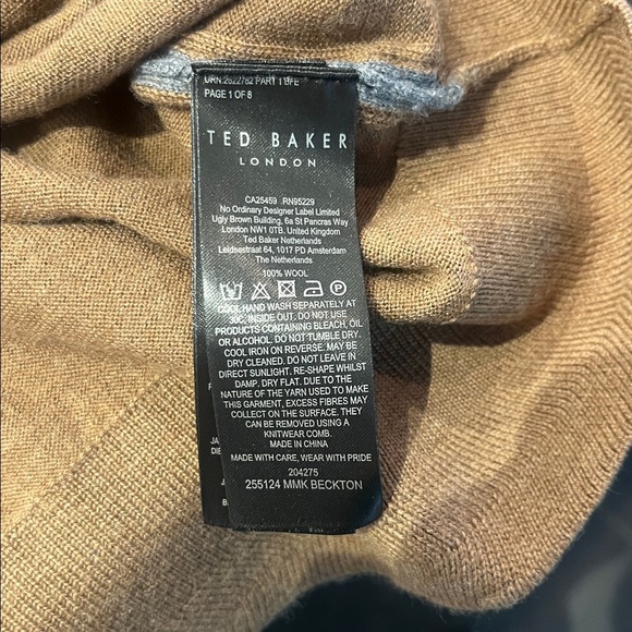 Ted Baker Beckton Roll Neck Long Sleeve Core  Sweater in Tan XL or 7 - Picture 13 of 14